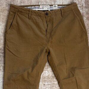 Fat Face Brand Medium Brown Cotton Stretch Slim Fit Chinos, 38